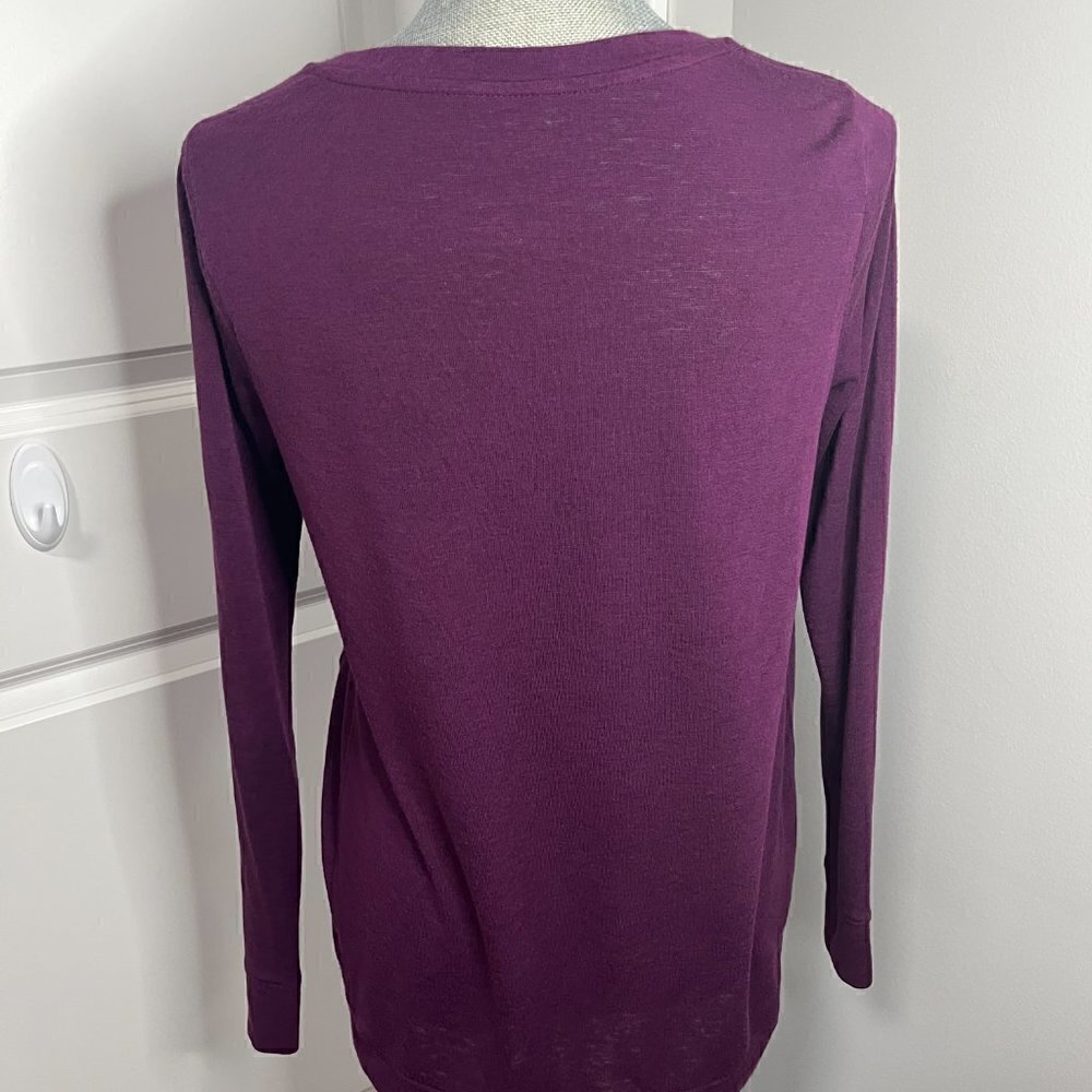 Loft Purple Long Sleeve Shirt EUC Size M - Picture 2 of 2